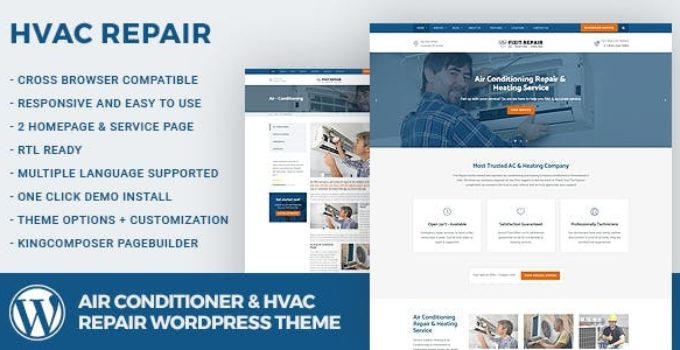 Air Conditioner & HVAC Repair WordPress Theme