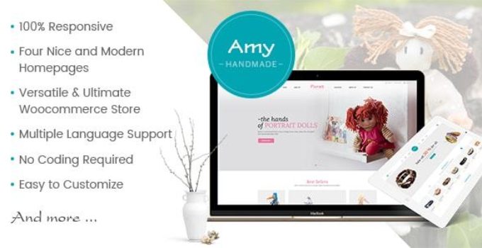 Amy Handmade - Blog and Shop WordPress Theme