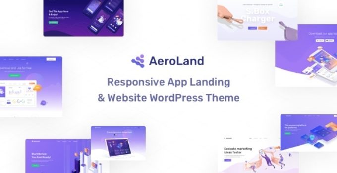App Landing AeroLand - App Landing Software Website WordPress Theme