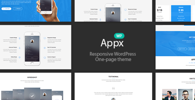 Appx - Responsive WordPress App Introduction Page Theme