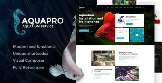 AquaPro | Aquarium Services & Online Store WordPress Theme