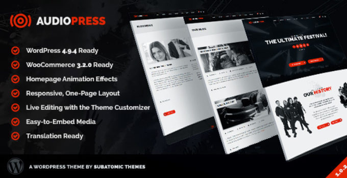 Audiopress | A WordPress Theme for Music Festivals and Bands