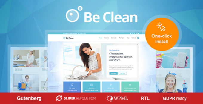 Be Clean - Cleaning Company, Maid Service & Laundry WordPress Theme