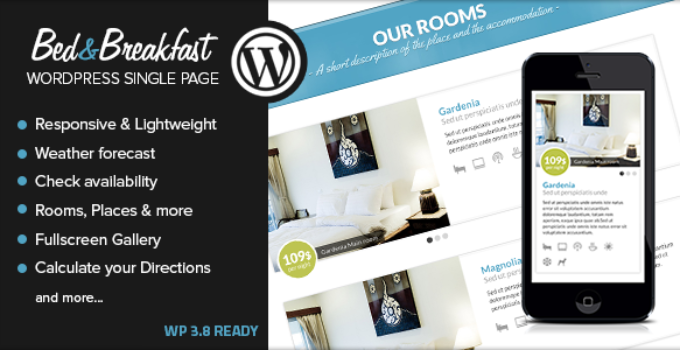 Bed&Breakfast | Single Page Wordpress Theme