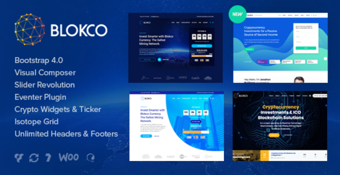Blokco - ICO, Cryptocurrency & Consulting Business WordPress Theme