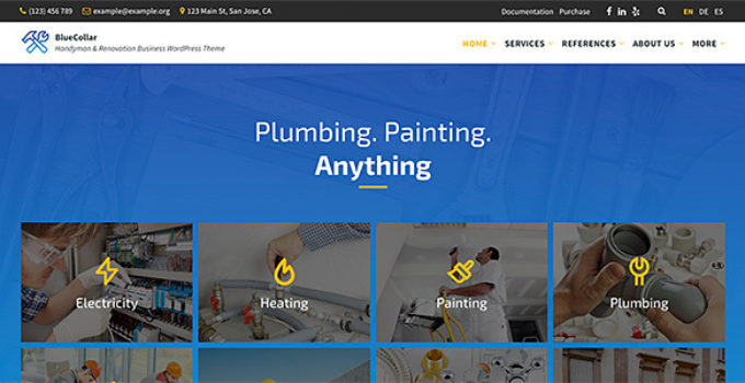 BlueCollar - Handyman & Renovation Business WordPress Theme