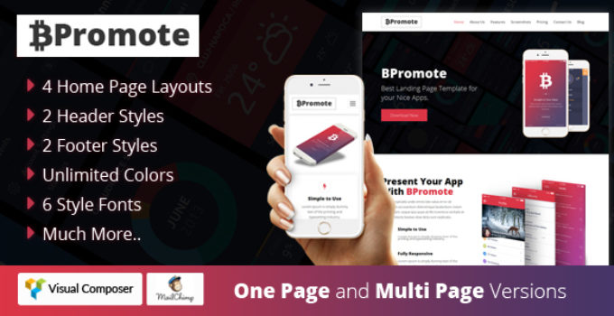 BPromote – Responsive App WordPresss Theme
