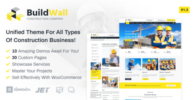 BuildWall - Construction Company Elementor WordPress Theme