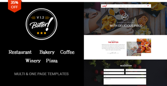 Butter - Professional Restaurant, Bakery, Coffee, Winery and Pizza WordPress Theme
