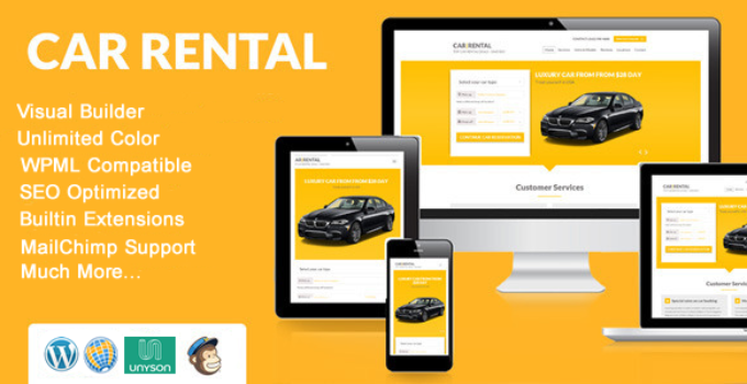 Car Rental WordPress Theme Landing Page
