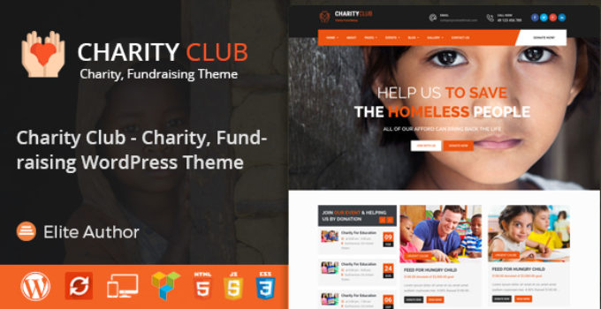 Charity Club - Charity/Fundraising WordPress Theme