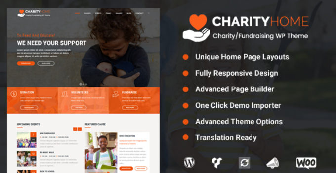 Charity Home - Charity/Fundraising WordPress Theme