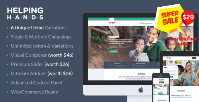 Charity WordPress Theme - Fundraising, Church, NGO, Non Profit | HelpingHands