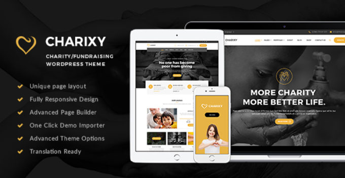 Charixy - Charity/Fundraising WordPress Theme | Charity WordPress