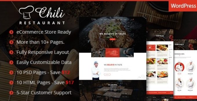Chili - Multi-Purpose Restaurant WordPress Theme