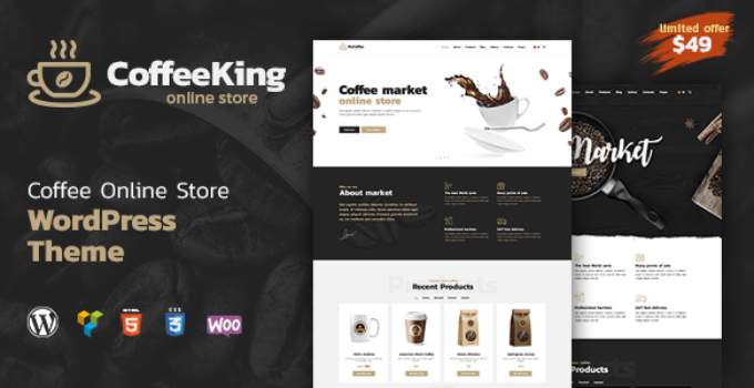 Coffee King - Coffee Shop, Coffee House and Online Store WordPress Theme