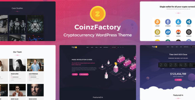 CoinzFactory - Cryptocurrency WordPress Theme