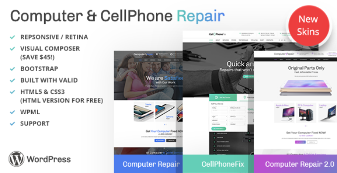 Computer and CellPhone repair services WordPress Theme