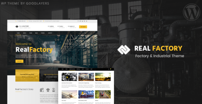 Construction WordPress Theme For Construction & Industrial Company | Real Factory