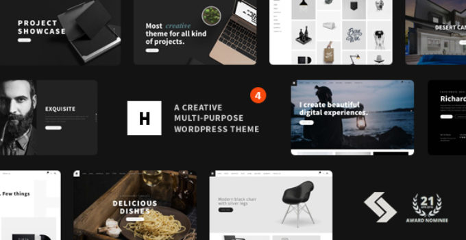 Creative Heli - Minimal Creative Black and White WordPress Theme