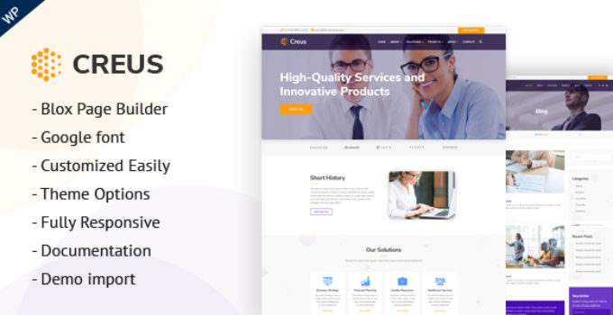 Creus - Business and Financial Consulting WordPress Theme