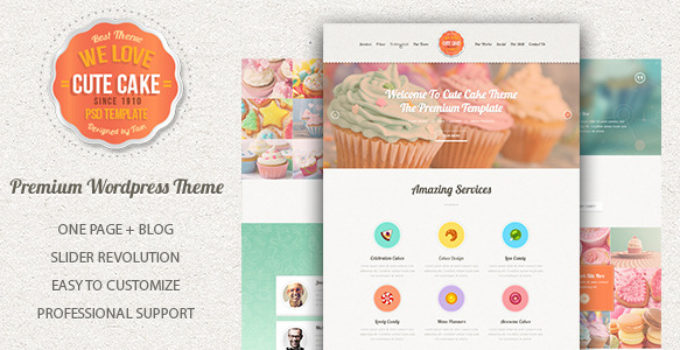 Cute Cake - Responsive One Page Wordpress Theme