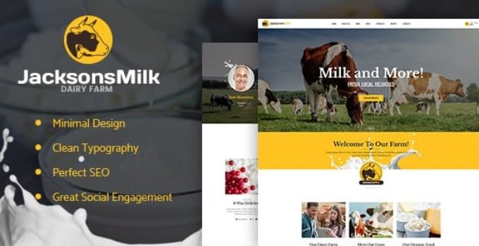 Dairy Farm & Eco Products WordPress Theme