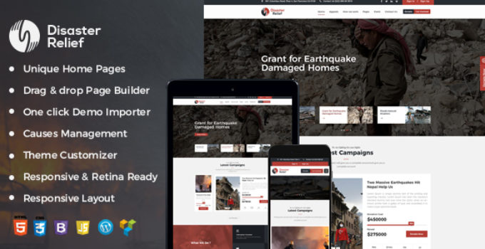 Disaster Relief A Charity WordPress Theme With Fund Raising and Events