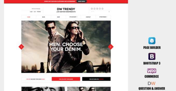 DW Trendy - Responsive WooCommerce WordPress Theme