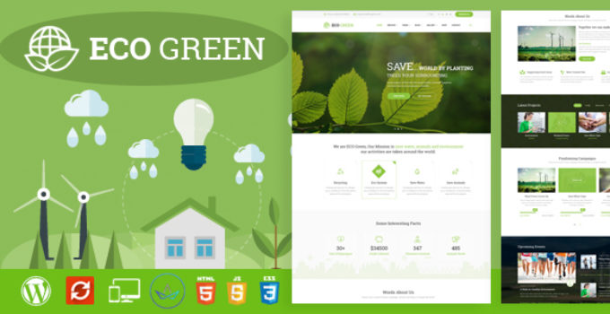 Eco Green - WordPress Theme for Environment, Ecology and Renewable Energy Company