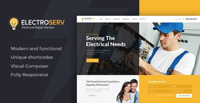 ElectroServ | Electrical Repair Service WordPress Theme