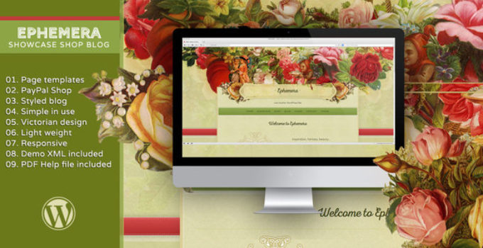 Ephemera–Online Shop and Blog WP Theme in Victorian Style