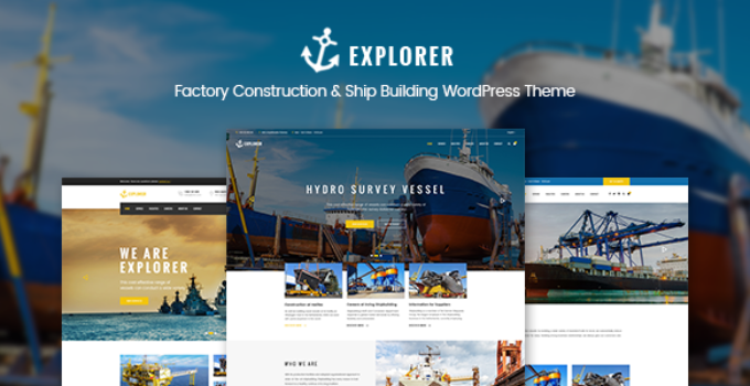 Explorer - Factory Construction & Ship Building WordPress Theme