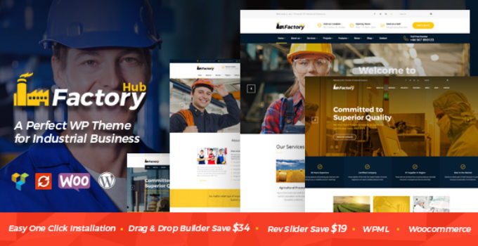 Factory HUB - Industry / Factory / Engineering and Industrial Business WordPress Theme