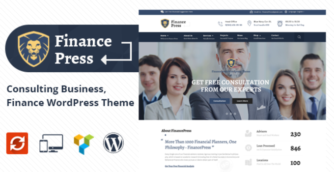 Finance Press - Consulting Business, Finance WordPress Theme