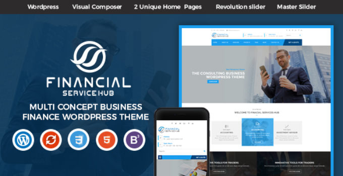 Financial Business Hub Corporate WordPress Theme - RTL