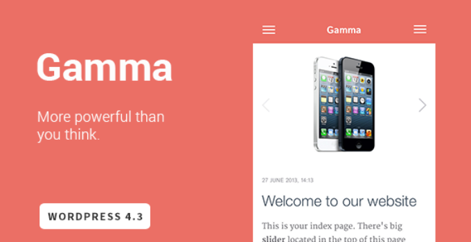 Gamma - Mobile Retina | HTML5 and CSS3 WordPress