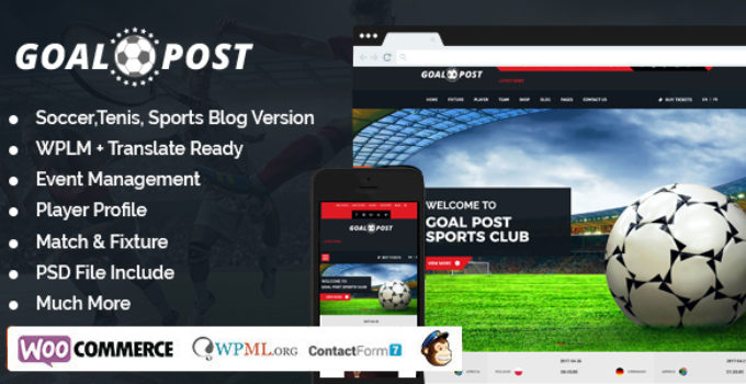 Goal Post Sports Blog WordPress Theme - Sports WP