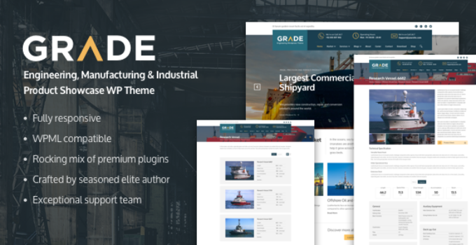 Grade - Engineering, Manufacturing & Industrial Product Showcase WP Theme