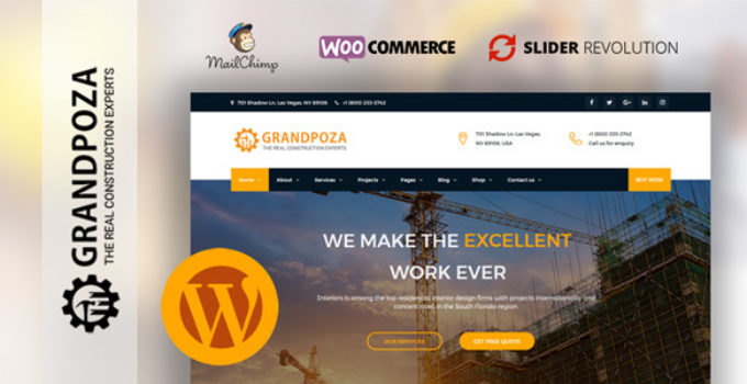 Grandpoza - Construction WordPress Theme