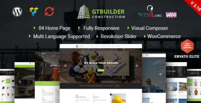 GTBuilder - Construction & Building WordPress Theme