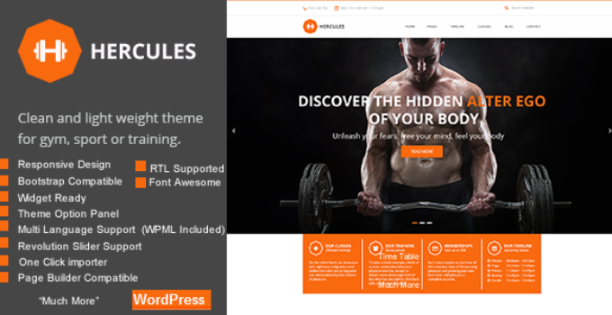 Gym | Gym fitness WordPress Theme | Hercules RTL