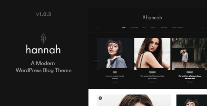 Hannah - A Modern WordPress Blog Theme