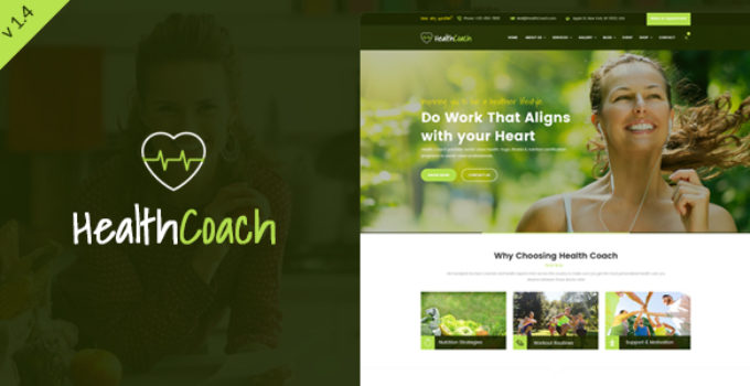 Health Coach - WordPress Theme for Fitness, Health, Personal, Life Coaching Website