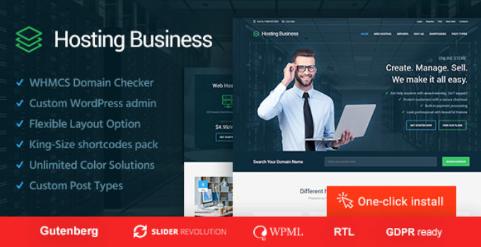 Hosting Business - Technology, Software and Hosting WordPress Theme