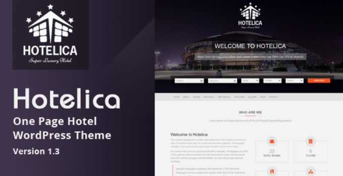 Hotelica - One Page Hotel WordPress Theme