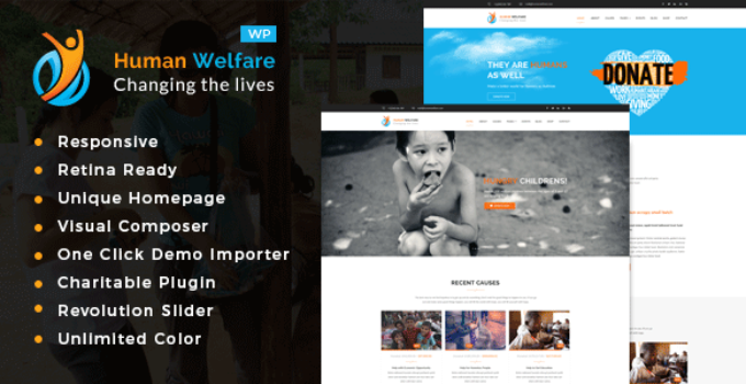 Human Welfare - Charity/Fundraising WordPress Theme