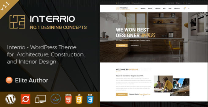 Interrio – WordPress Theme for Architecture, Construction and Interior Design