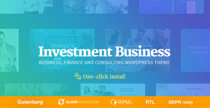 Investment Business - Finance & Investment Consulting WordPress Theme