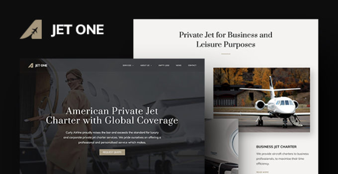 Jet One - Private Airline WordPress Theme